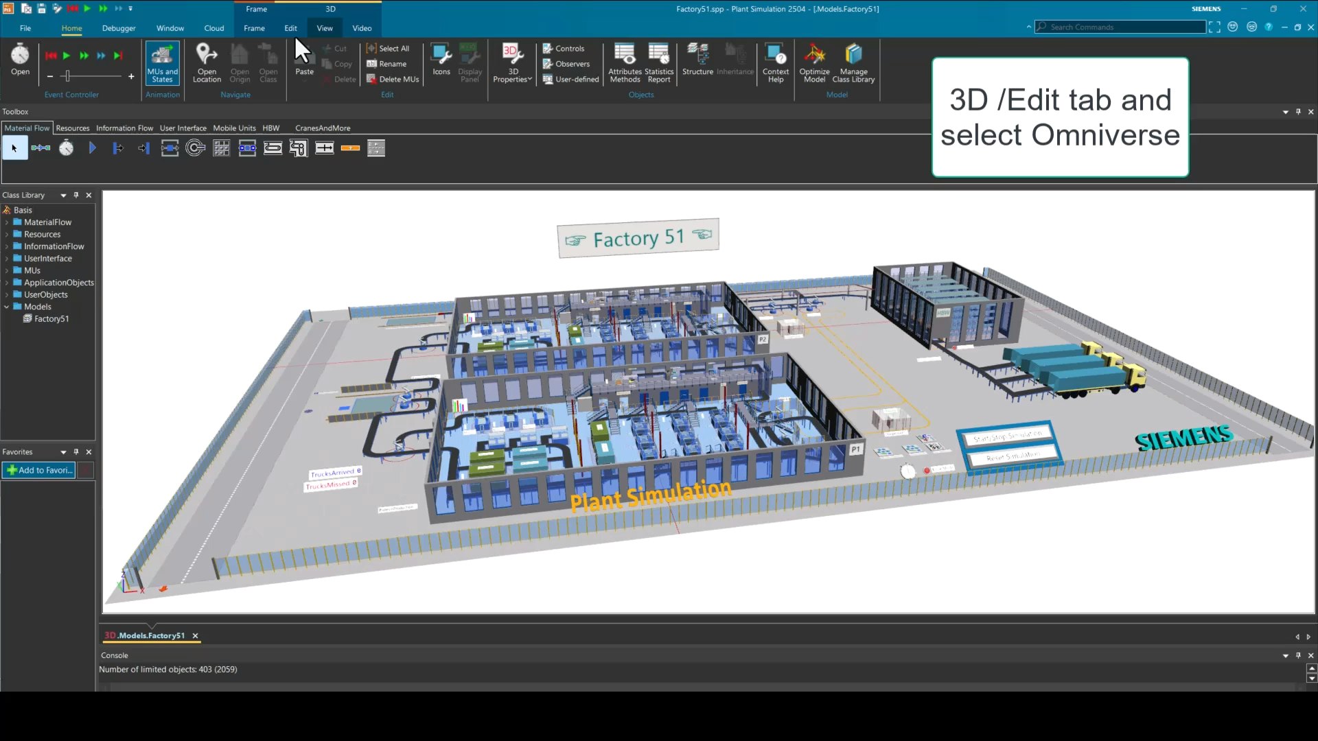 Plant Simulation and Omniverse Live Connect